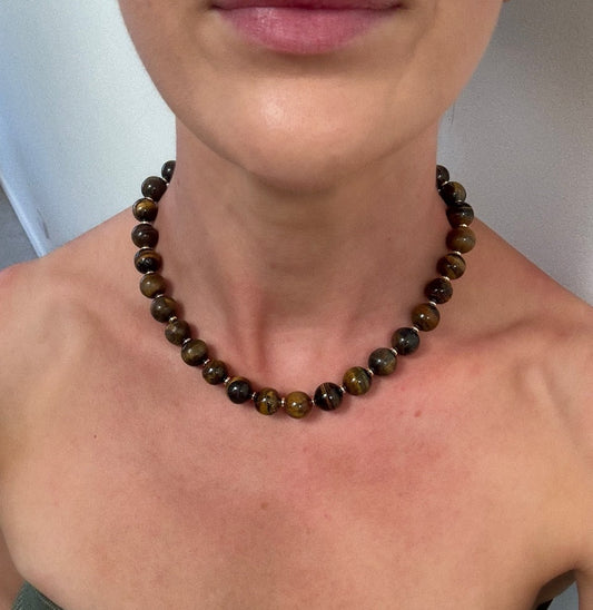 Tigers Eye Gold Necklace