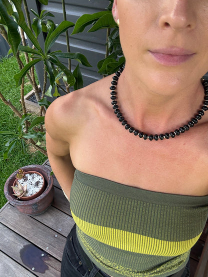 Dalmation Jasper and Obsidian Necklace