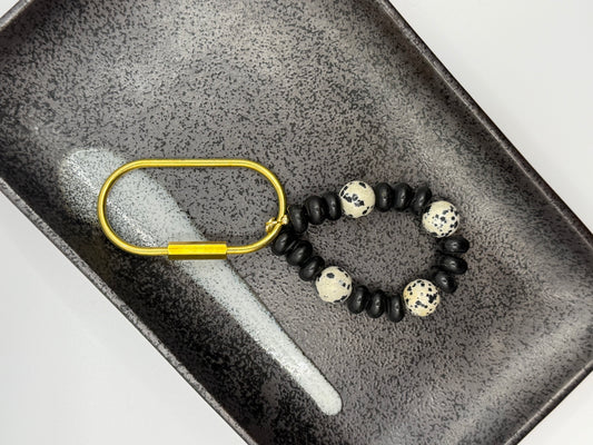 Dalmatian Jasper Keyring