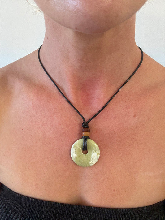 Green Ensō Pendant Necklace