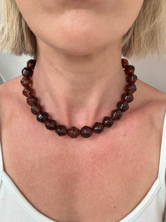 Vintage Amber Bead Necklace