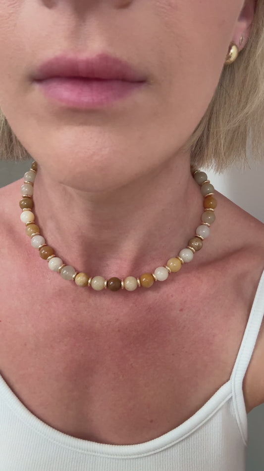 Yellow Chalcedony Gold Necklace